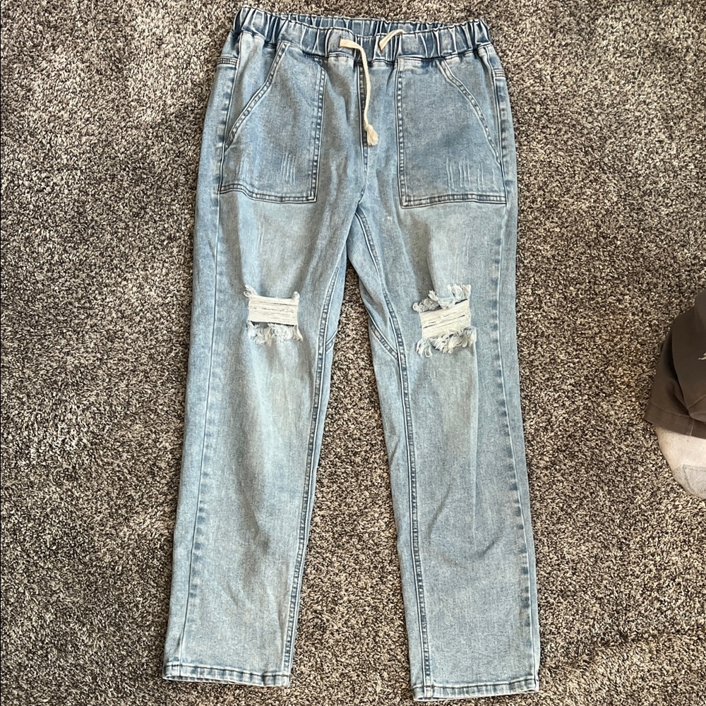 Light Blue Distressed womens Jeans